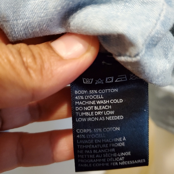 Pins and Needles Denim Cotton Crop top Front knot - Picture 5 of 5